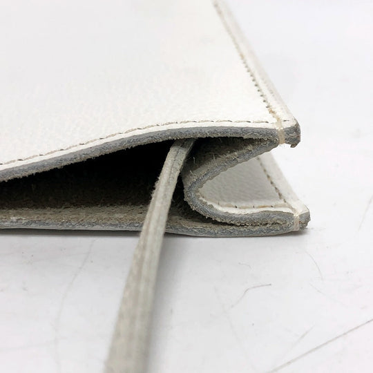 HERMES Shoulder Bag leather white Onimetu