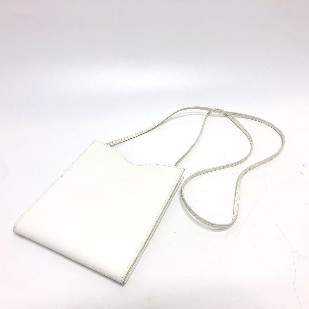 HERMES Shoulder Bag leather white Onimetu