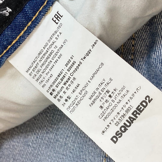 DSQUARED2 Denim pants S75LB0611 denim blue apparel CROPPED TWIGGY JEAN Women 34 Used Authentic