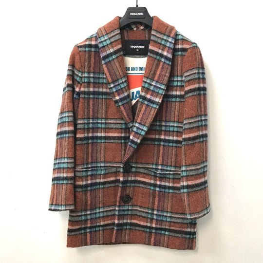 DSQUARED2 Jacket S75AA0396 wool multicolor 2023 latest model Check Pattern Women 36 Used Authentic