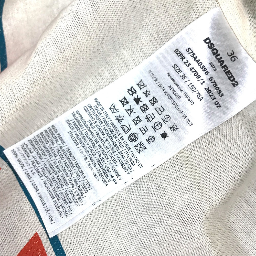 DSQUARED2 Jacket S75AA0396 wool multicolor 2023 latest model Check Pattern Women 36 Used Authentic