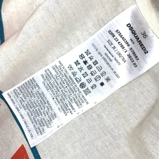 DSQUARED2 Jacket S75AA0396 wool multicolor 2023 latest model Check Pattern Women 36 Used Authentic