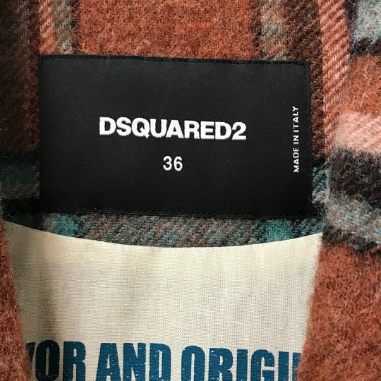 DSQUARED2 Jacket S75AA0396 wool multicolor 2023 latest model Check Pattern Women 36 Used Authentic