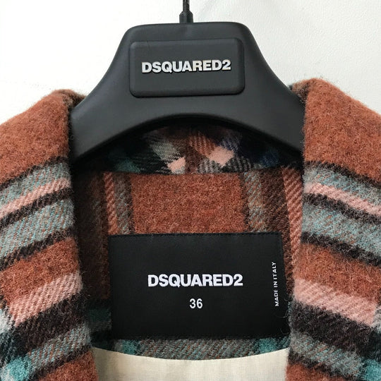 DSQUARED2 Jacket S75AA0396 wool multicolor 2023 latest model Check Pattern Women 36 Used Authentic