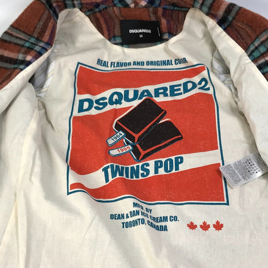 DSQUARED2 Jacket S75AA0396 wool multicolor 2023 latest model Check Pattern Women 36 Used Authentic