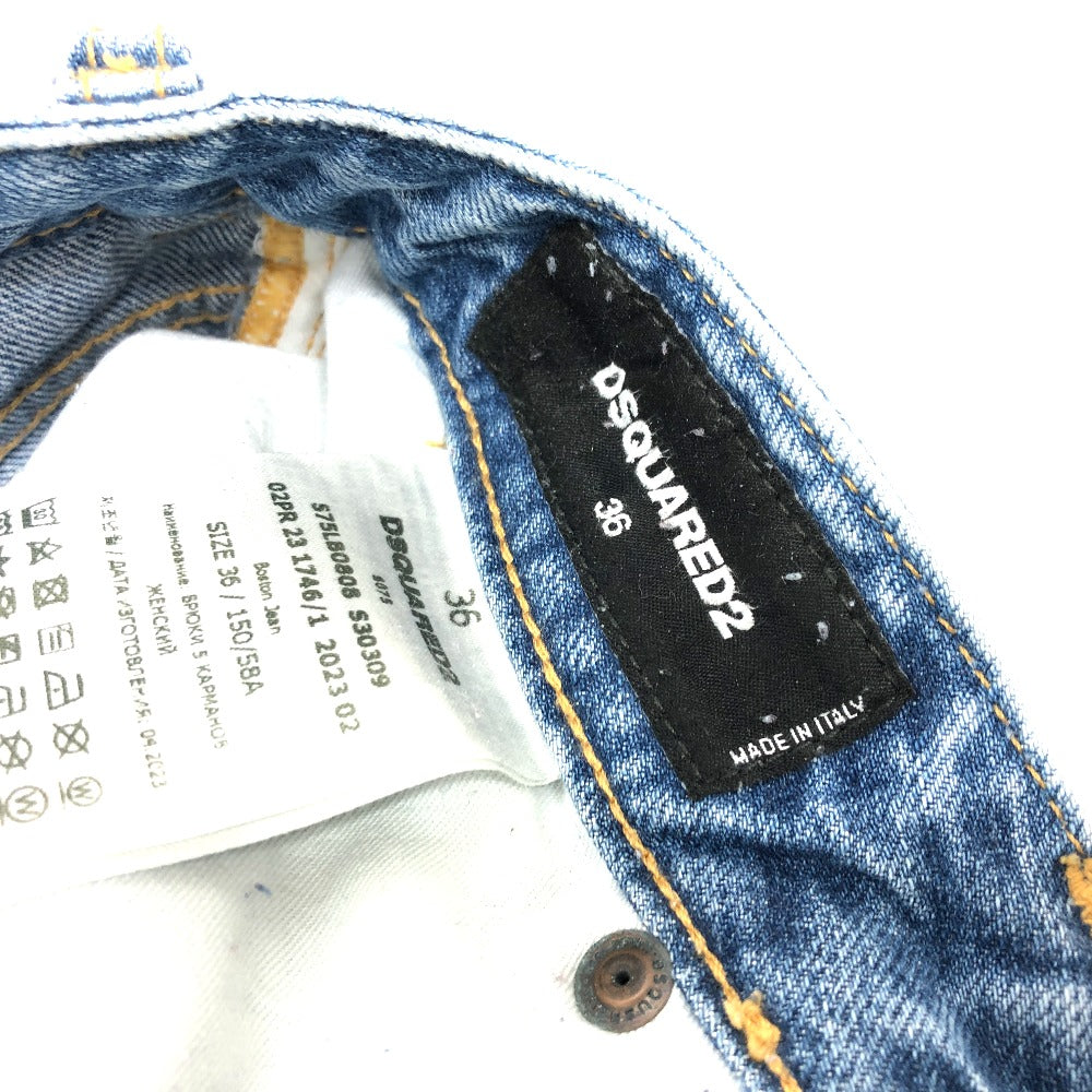 DSQUARED2 Denim pants S75LB0808 denim blue damage Women 36 Used Authentic