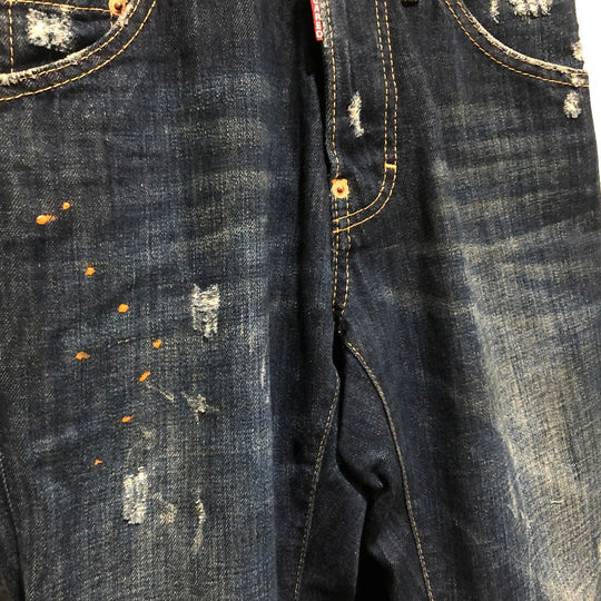 DSQUARED2 Denim pants denim blue Distressed and painted denim Bottoms Women 42 Used Authentic