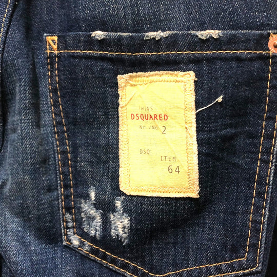 DSQUARED2 Denim pants denim blue Distressed and painted denim Bottoms Women 42 Used Authentic
