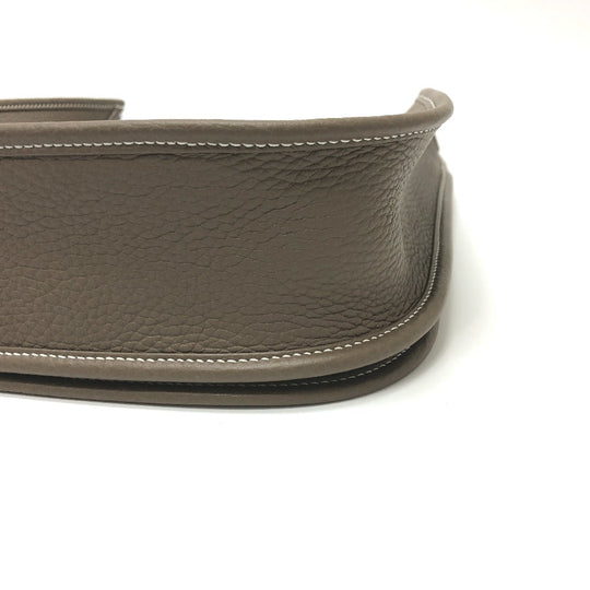 HERMES Shoulder Bag Taurillon Clemence Brown Evelyn 3PM Trois Women Used Authentic