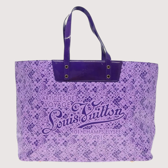 Louis Vuitton Cosmic Blossom GM Tote Bag Purple M93165 Enamel Women's Handbag
