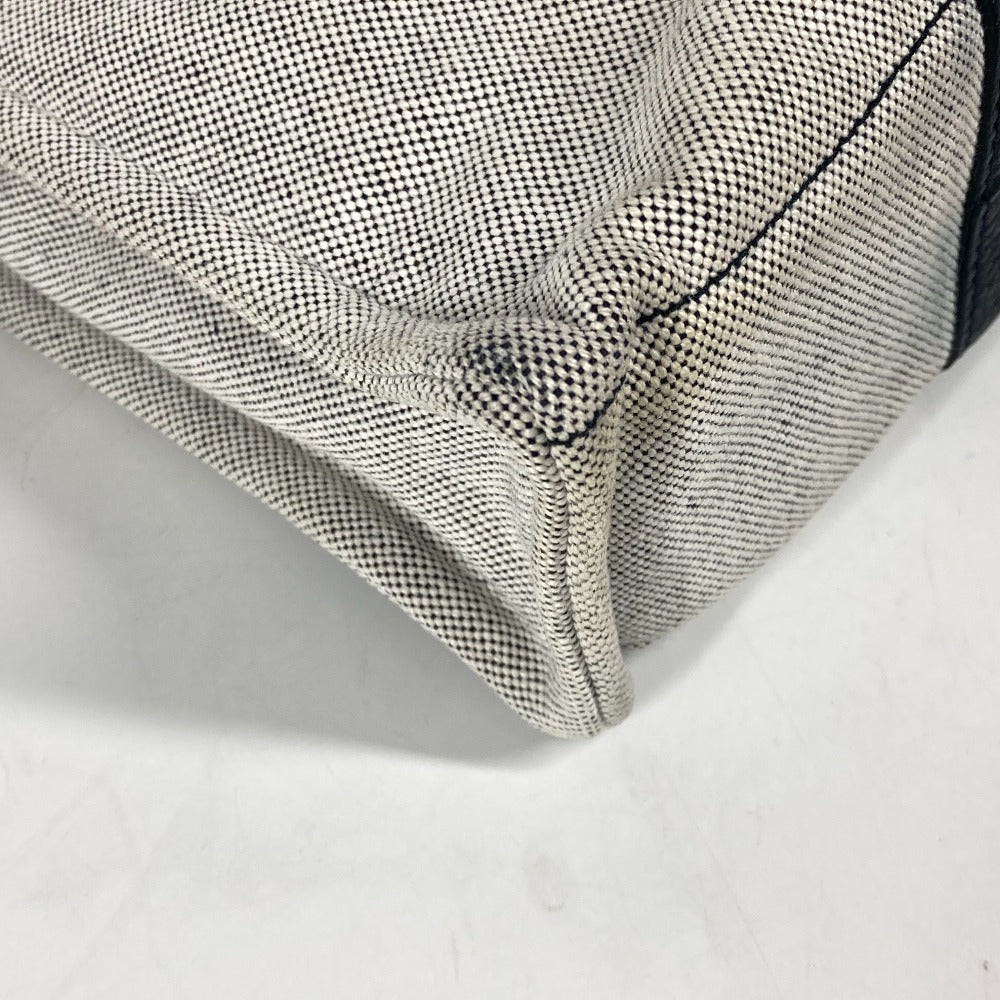 HERMES Tote Bag Toile H, Leather black Sac Arne MM Women Used Authentic