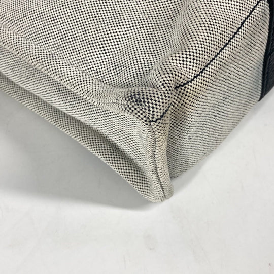 HERMES Tote Bag Toile H, Leather black Sac Arne MM Women Used Authentic