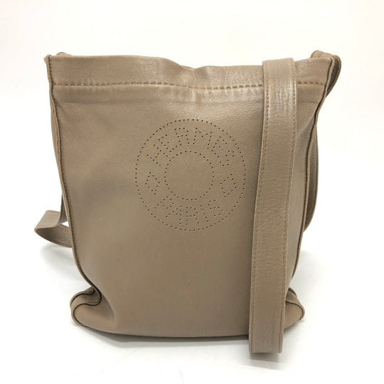 HERMES Shoulder Bag leather Brown Crude cell