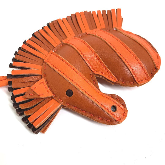 HERMES Bag charm Leather / Anemiro Orange Gee Gee Savannah Women(Unisex) Used Authentic
