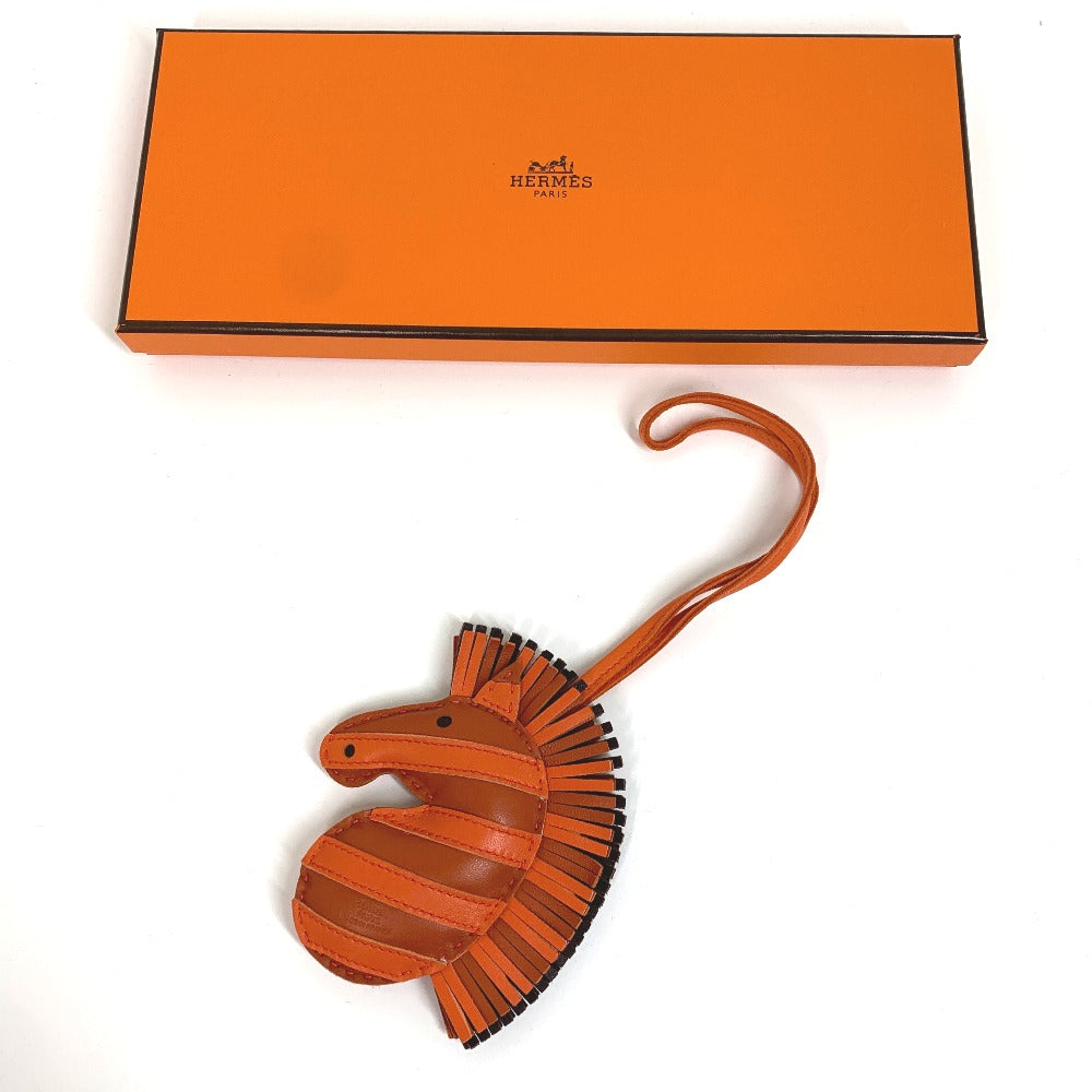 HERMES Bag charm Leather / Anemiro Orange Gee Gee Savannah Women(Unisex) Used Authentic