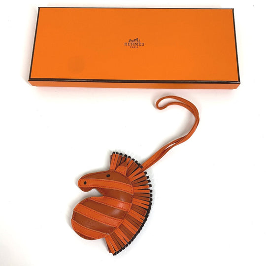 HERMES Bag charm Leather / Anemiro Orange Gee Gee Savannah Women(Unisex) Used Authentic