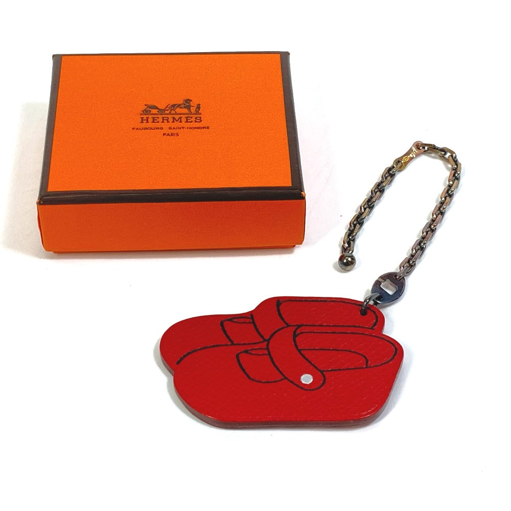 HERMES key ring Epsom Red 2007 Yokohama Takashimaya Limited red shoes shoes Women Used Authentic
