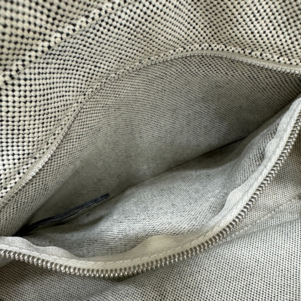 HERMES Tote Bag Toile H, Leather gray Sac Arne PM Women Used Authentic