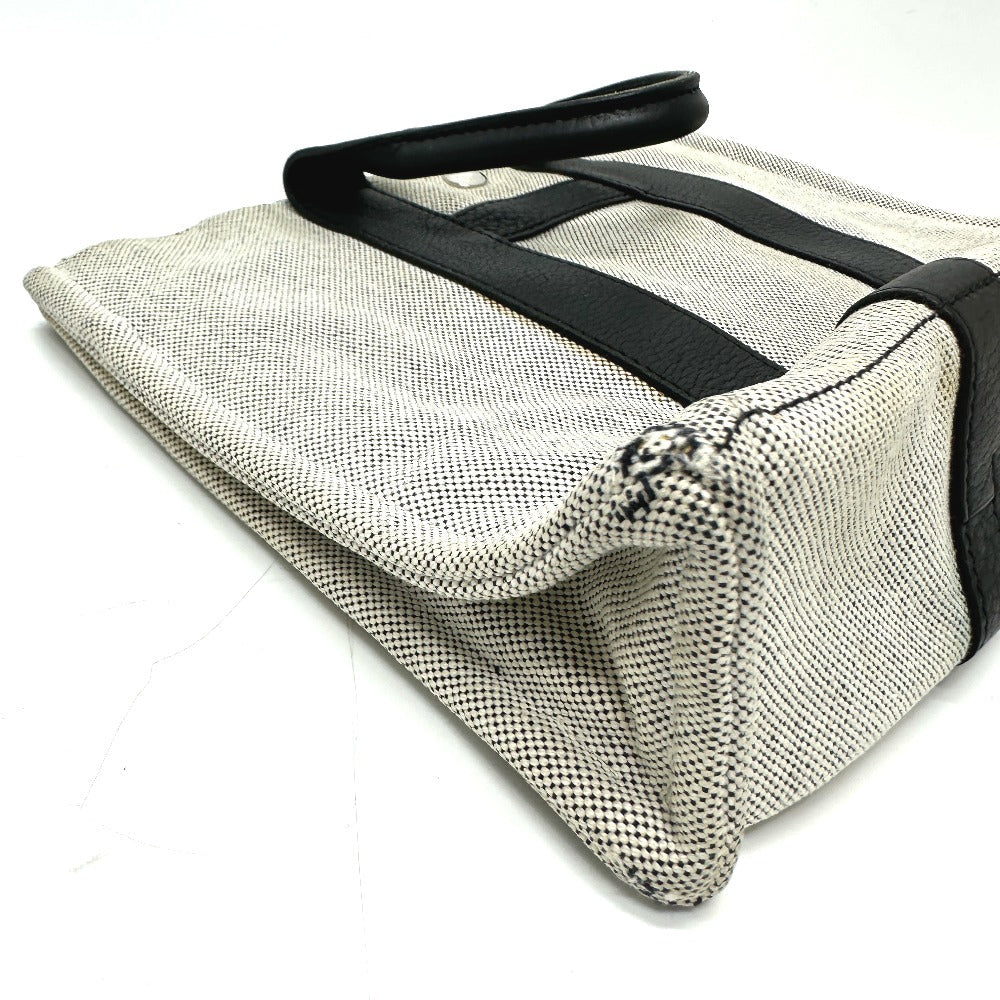 HERMES Tote Bag Toile H, Leather gray Sac Arne PM Women Used Authentic