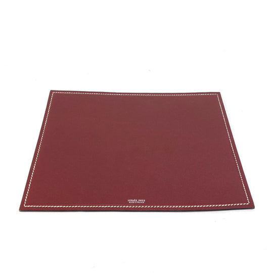 HERMES Other miscellaneous goods leather Red reversible Mouse pad Women(Unisex) Used Authentic