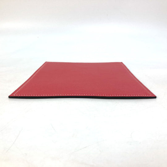 HERMES Other miscellaneous goods leather Red reversible Mouse pad Women(Unisex) Used Authentic