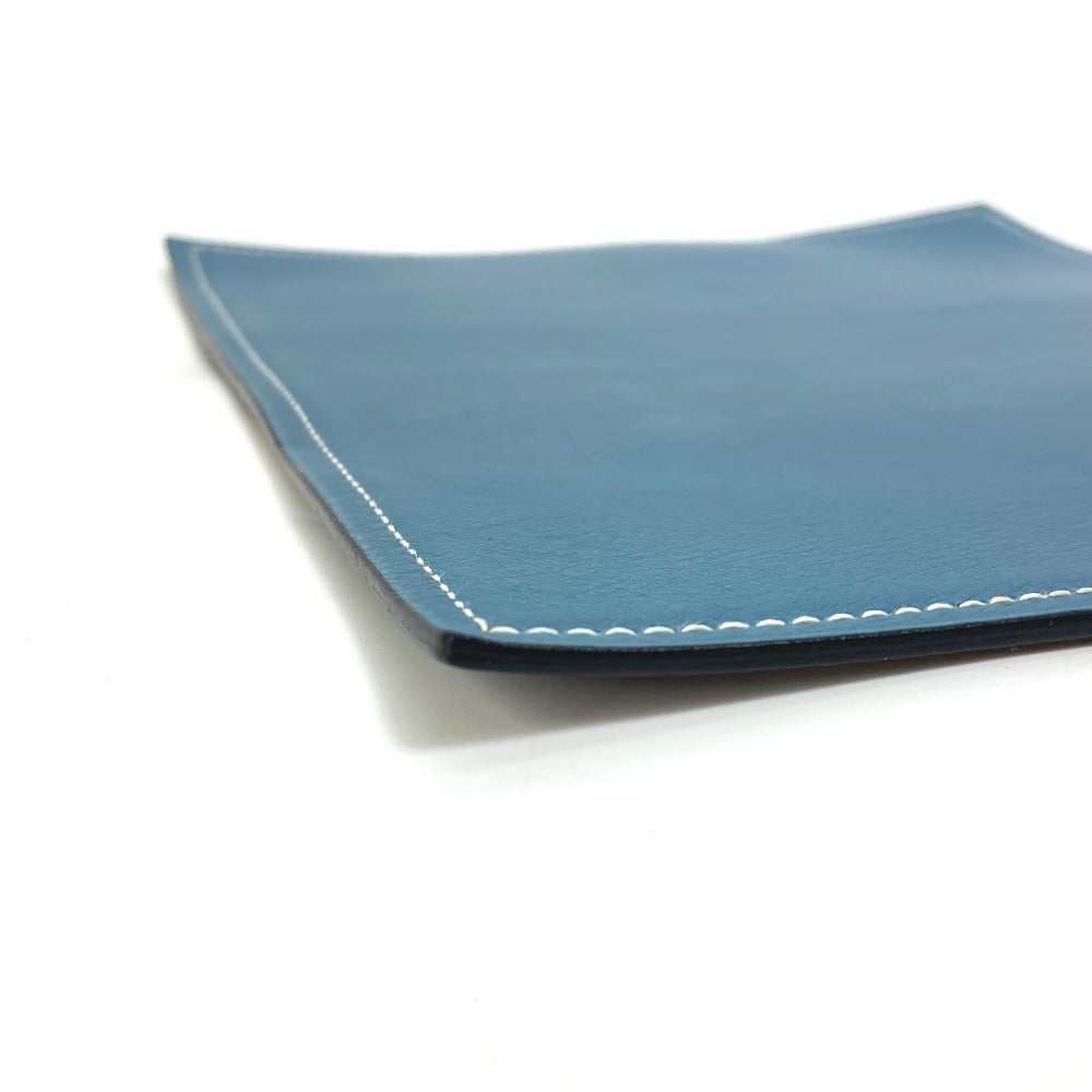 HERMES Other miscellaneous goods leather blue reversible Mouse pad Women(Unisex) Used Authentic