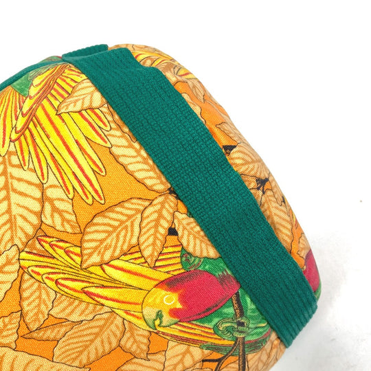 HERMES Shoulder Bag canvas green vintage Bird pattern purse Women Used Authentic