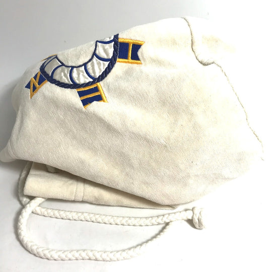 HERMES Shoulder Bag cotton white Marine Pattern purse Women Used Authentic