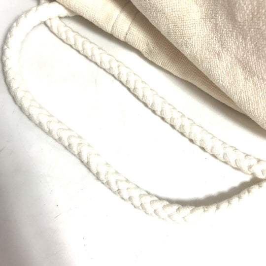 HERMES Shoulder Bag cotton white Marine Pattern purse Women Used Authentic