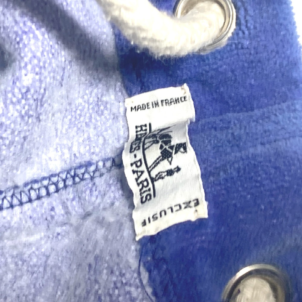 HERMES Shoulder Bag cotton Blue type Marine Pattern Drawstring bag Women Used Authentic
