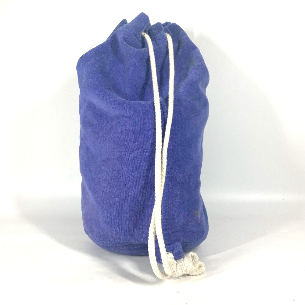 HERMES Shoulder Bag cotton Blue type Marine Pattern Drawstring bag Women Used Authentic