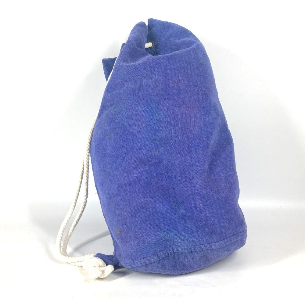 HERMES Shoulder Bag cotton Blue type Marine Pattern Drawstring bag Women Used Authentic