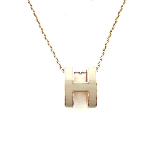 HERMES Necklace metal gold H logo pop ash Women Used Authentic
