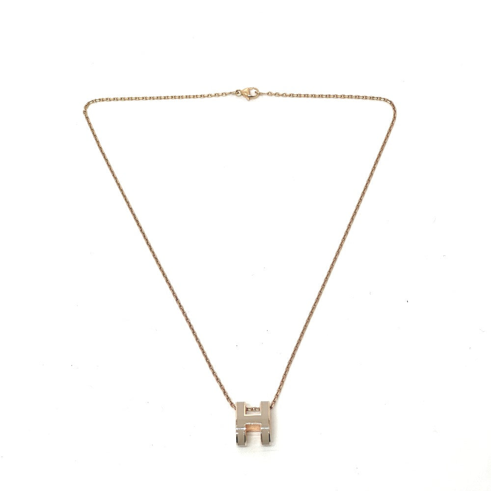 HERMES Necklace metal gold H logo pop ash Women Used Authentic