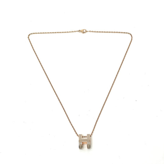 HERMES Necklace metal gold H logo pop ash Women Used Authentic