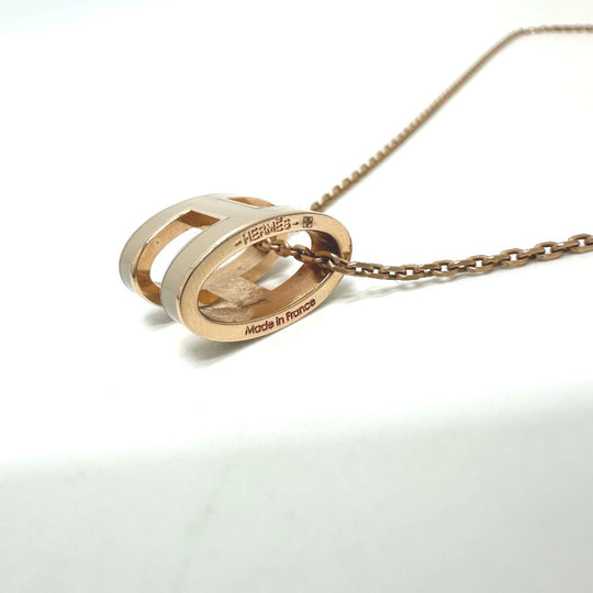HERMES Necklace metal gold H logo pop ash Women Used Authentic