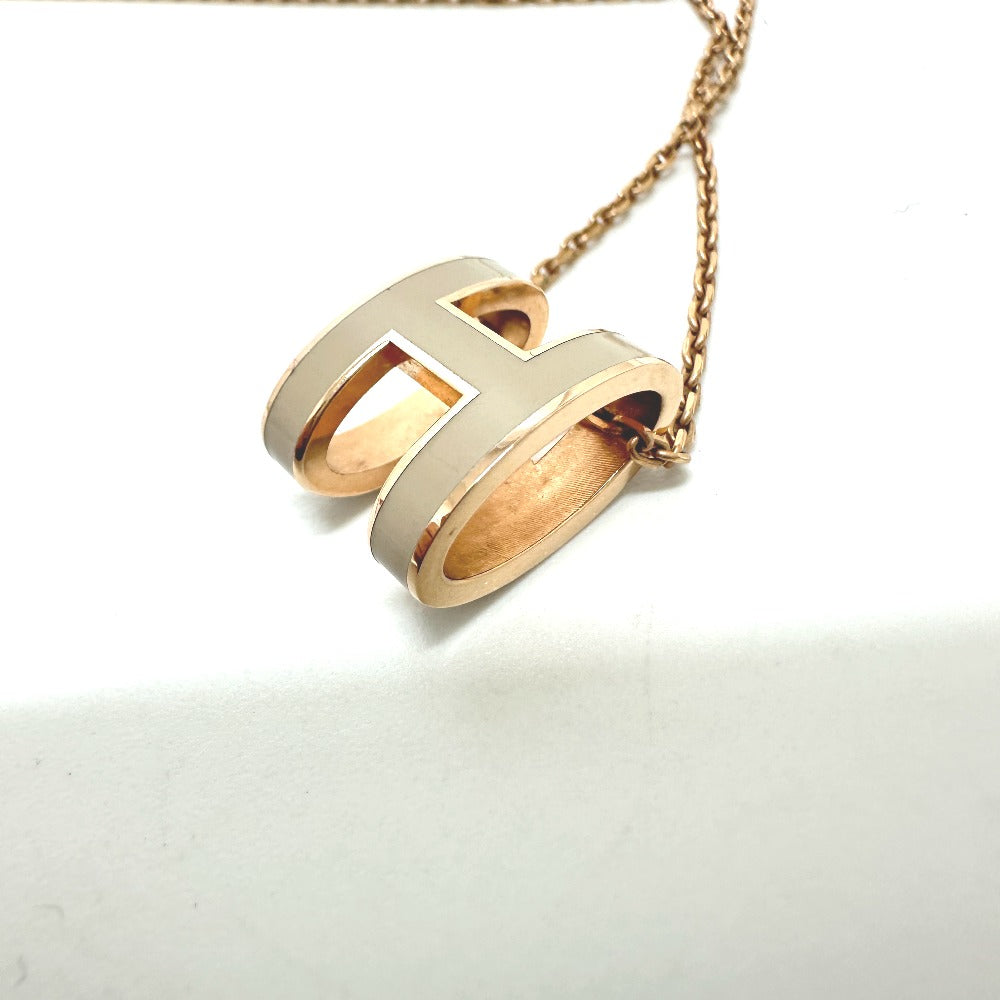 HERMES Necklace metal gold H logo pop ash Women Used Authentic