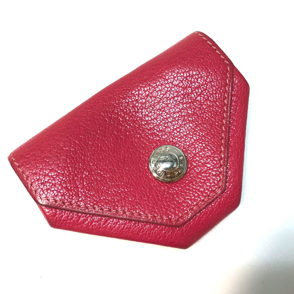 HERMES Coin case Shave Red Le Callan uit LE 48 Women Used Authentic