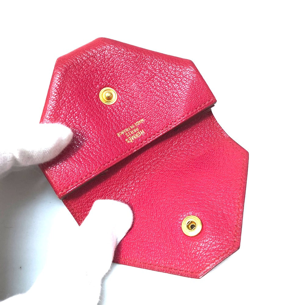 HERMES Coin case Shave Red Le Callan uit LE 48 Women Used Authentic