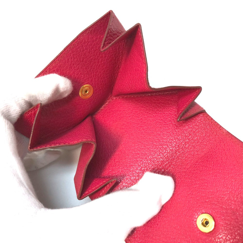 HERMES Coin case Shave Red Le Callan uit LE 48 Women Used Authentic