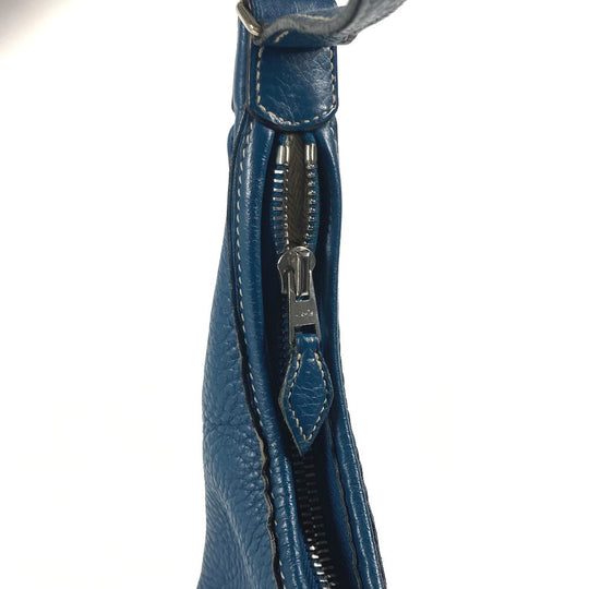 HERMES Shoulder Bag Taurillon Clemence blue Gao Women Used Authentic