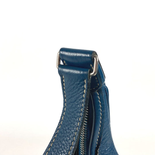 HERMES Shoulder Bag Taurillon Clemence blue Gao Women Used Authentic