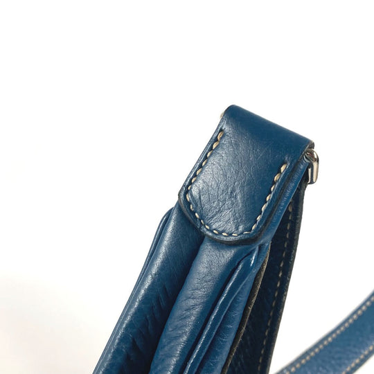 HERMES Shoulder Bag Taurillon Clemence blue Gao Women Used Authentic