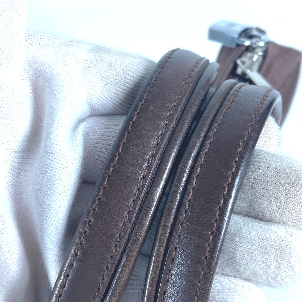 HERMES Business bag Nylon Brown Shoulder Acapulco Odinatur mens Used Authentic