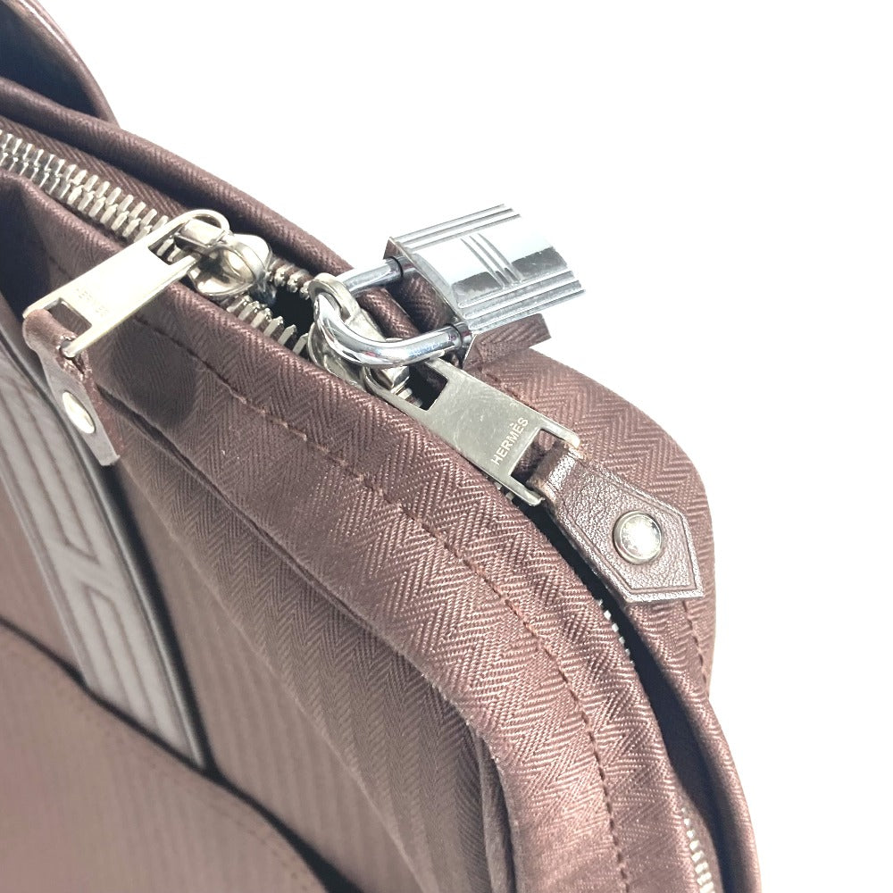 HERMES Business bag Nylon Brown Shoulder Acapulco Odinatur mens Used Authentic