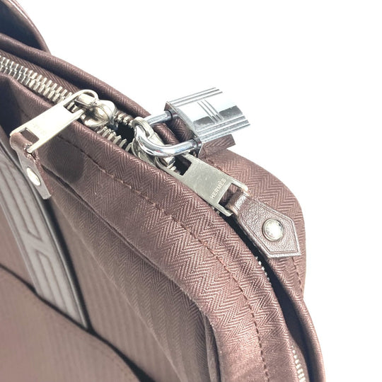 HERMES Business bag Nylon Brown Shoulder Acapulco Odinatur mens Used Authentic