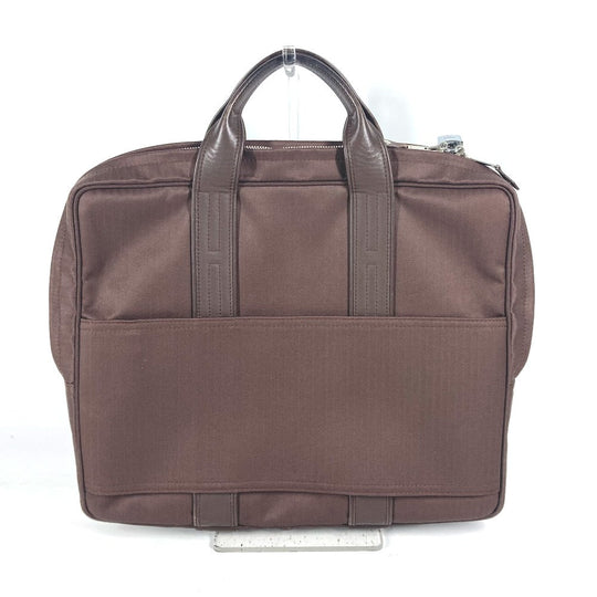 HERMES Business bag Nylon Brown Shoulder Acapulco Odinatur mens Used Authentic