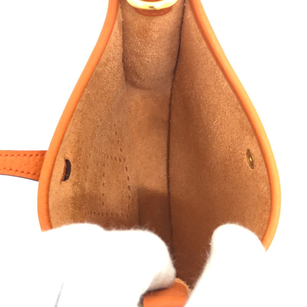 HERMES Shoulder Bag Taurillon Clemence Orange Evelyn TPM Women Used Authentic
