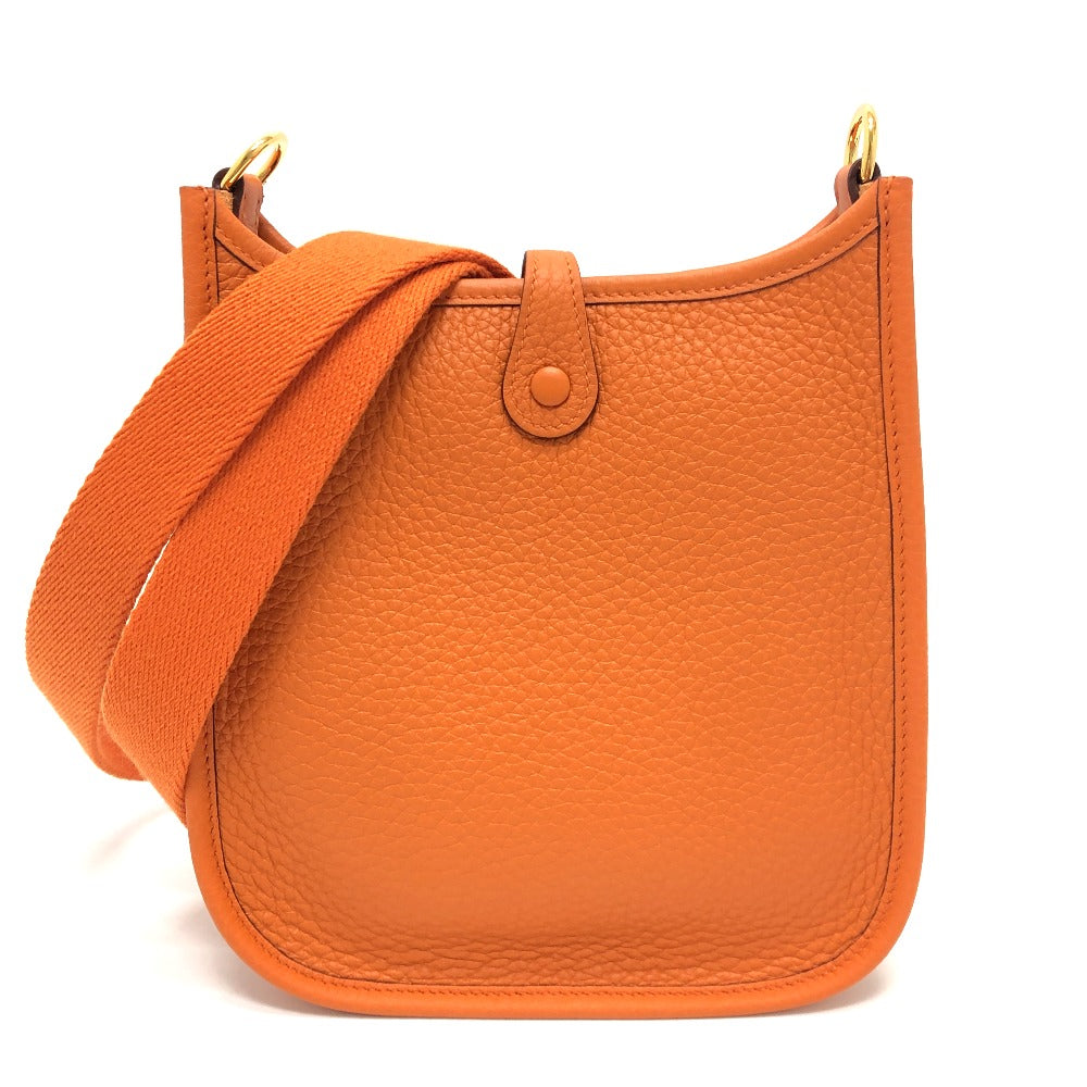 HERMES Shoulder Bag Taurillon Clemence Orange Evelyn TPM Women Used Authentic