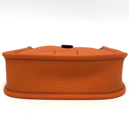 HERMES Shoulder Bag Taurillon Clemence Orange Evelyn TPM Women Used Authentic